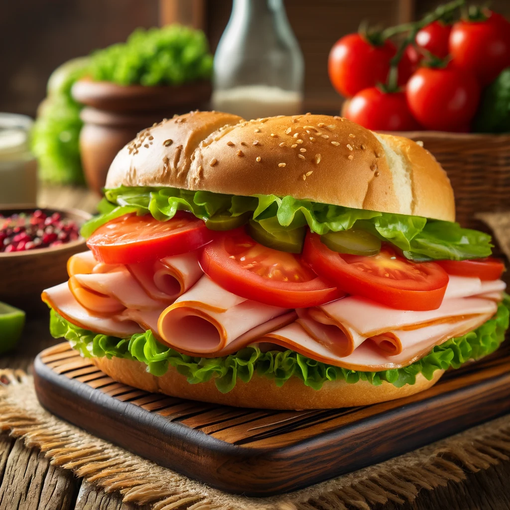 turkey sandwich with fresh ingredients