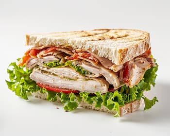Protein-rich Tastic Turkey Sandwich with whole grain bread and healthy toppings
